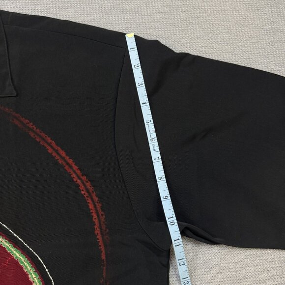 Vintage Grateful Dead By Dragonfly Skull Bertha Rose Button Shirt Black Mens Sz - Picture 12 of 13